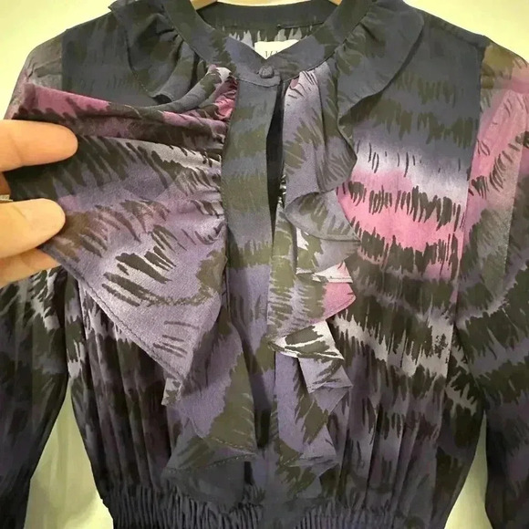 Revolve MISA Alanis  Maxi Dress Ruffled Boho Flowy Feminine Sheer Witchy Women M - Picture 10 of 15